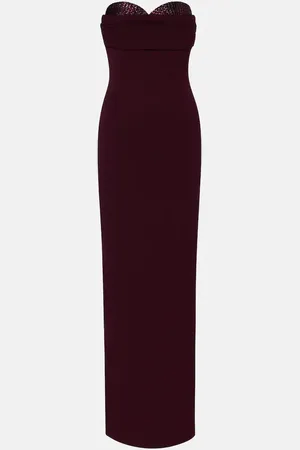 Roland Mouret Draped embellished cady corset dress