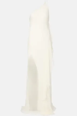 The Sei One-shoulder ruffled silk gown