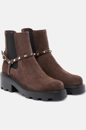 VALENTINO GARAVANI Beatle Rockstud suede Chelsea boots