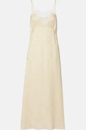 Chloé ChloÃ© Jacquard lace-trimmed silk midi dress