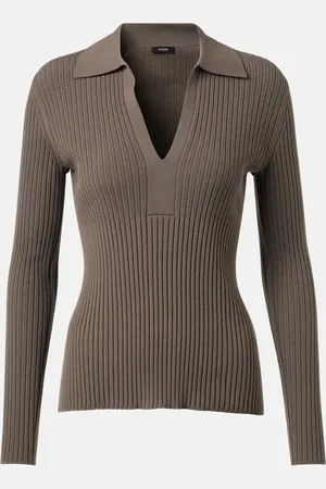 Joseph Ribbed-knit wool polo shirt