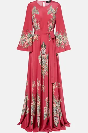 Etro Belted printed silk maxi dress