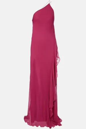 The Sei One-shoulder ruffled silk gown