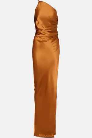 The Sei Asymmetric gathered silk gown