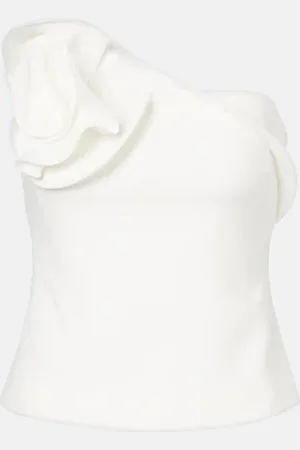Roland Mouret Floral-appliquÃ© strapless crÃªpe top