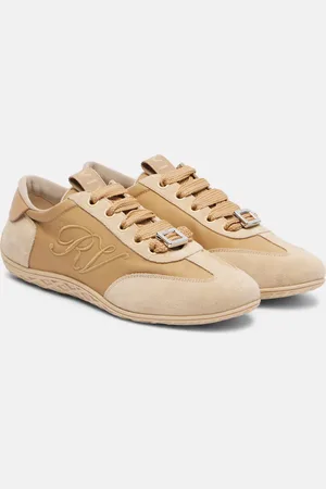 Roger Vivier Viv Low leather-trimmed satin sneakers