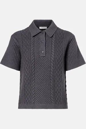 J.W.Anderson Cable-knit wool and cotton-blend polo shirt