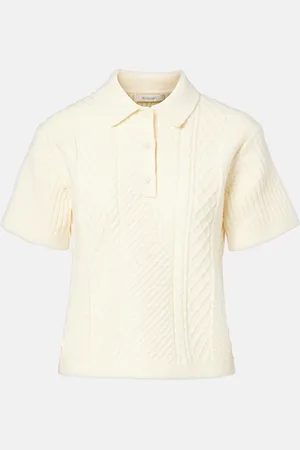J.W.Anderson Cable-knit wool and cotton-blend polo shirt
