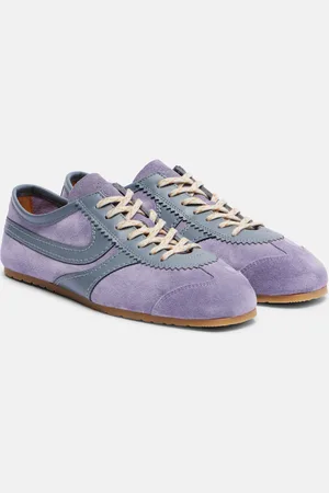 DRIES VAN NOTEN Leather-trimmed suede sneakers