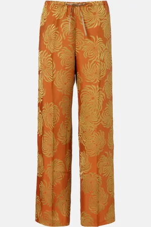 DRIES VAN NOTEN Printed wide-leg pants
