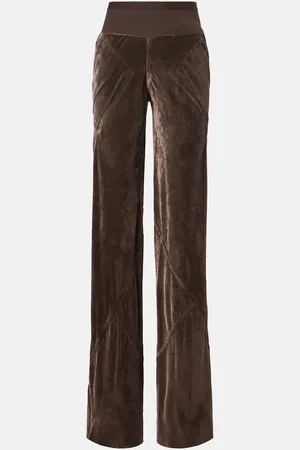 Rick Owens High-rise velour straight pants