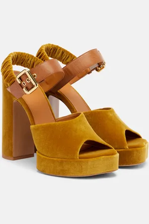 Chloé ChloÃ© Aria 95 velvet platform sandals