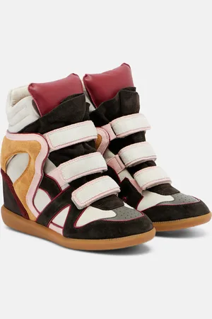 Isabel Marant Bekett suede and leather wedge sneakers