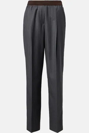 Miu Miu Pinstripe virgin wool wide-leg pants