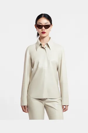 Nanushka Naum - Okobor™ Alt-Leather Shirt - Creme