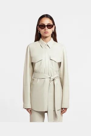Nanushka Artha - Okobor™ Alt-Leather Shirt - Creme