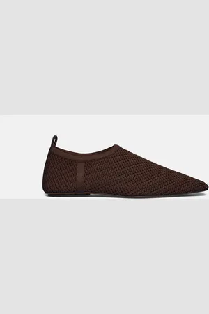 Nanushka Buju - Mesh-Knit Square-Toe Slip-On Shoes - Java
