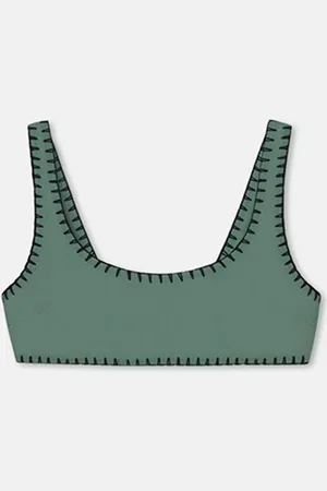 Nanushka Malti - Crochet Bikini Top - Sea /Black