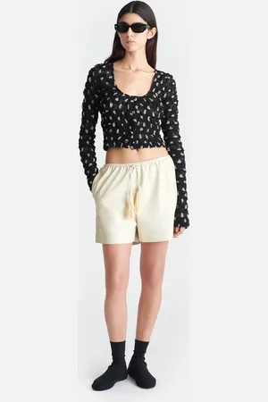 Nanushka Aniela - Okobor™ Alt-Leather Shorts - Chalk/Creme