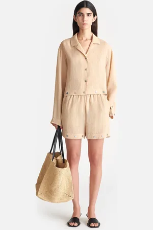 Nanushka Dylla - Studded Gauze Shorts - Wax