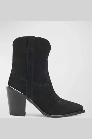 Partlow Boots Leigh Anne Suede Western Ankle Booties