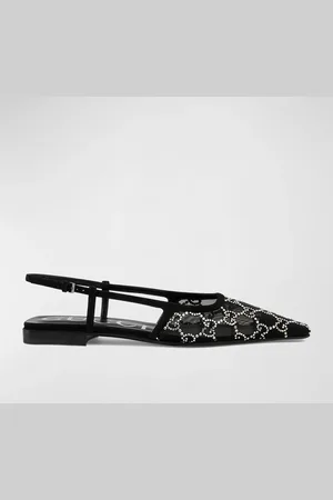 Gucci Demi Crystal GG Slingback Ballerina Flats