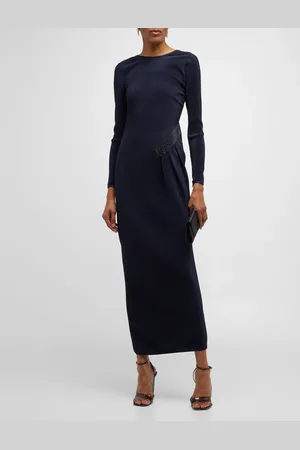 Giorgio Armani Jersey Dress w/ Beaded Hip Detail