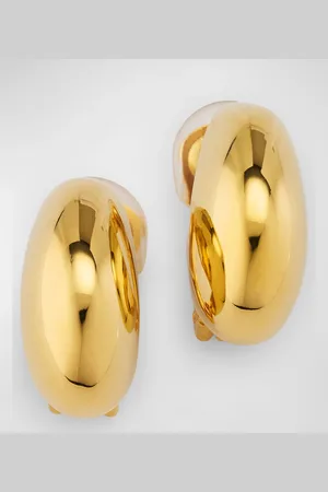 Kenneth Jay Lane Polished Half Hoop Tapered Clip Earrings