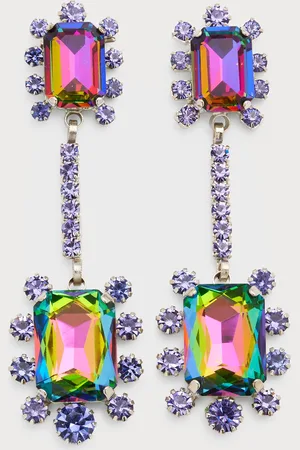 ELIZABETH COLE Gaia Linear Crystal Dangle Earrings