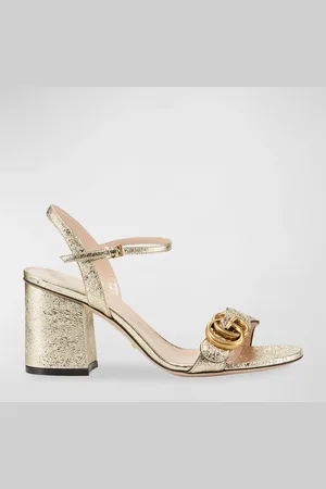 Gucci Marmont Metallic High-Heel Sandals