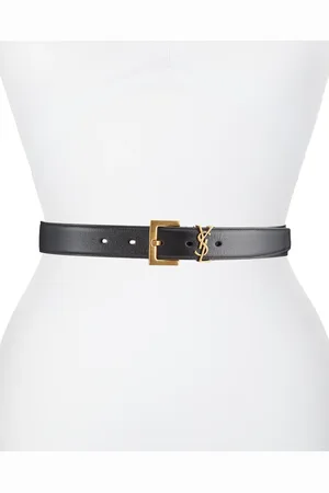Saint Laurent Box Laque YSL Leather Belt