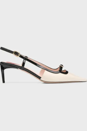 Roger Vivier Bicolor Patent Buckle Slingback Pumps
