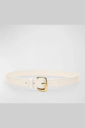 Jacquemus Oval Buckled White Leather Belt