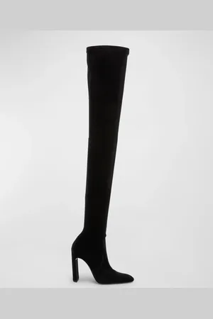Saint Laurent Auteuil Velvet Over-the-Knee Stilleto Boots