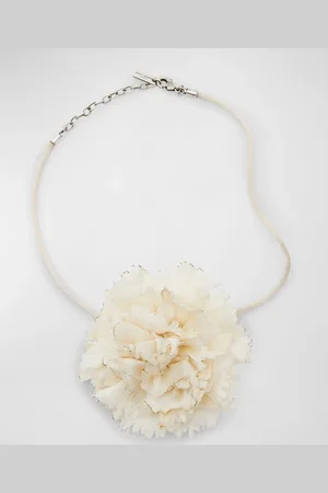 Saint Laurent Crumpled White Flower Necklace