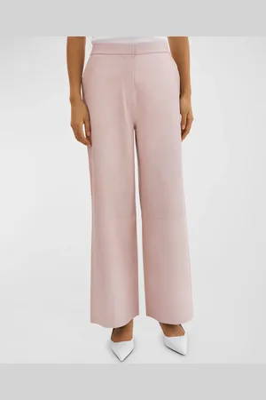 LaMarque Yaren Mid-Rise Wide-Leg Leather Ankle Pants
