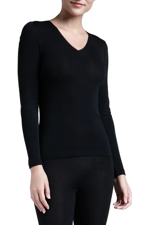Hanro Wool & Silk Blend V-Neck Top