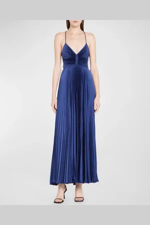 A.L.C. Aries Pleated Open-Back Maxi Dress