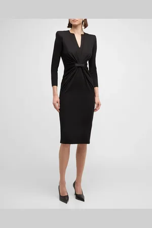 Giorgio Armani Draped Milano Stitch Midi Dress