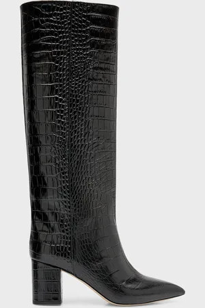 PARIS TEXAS Anja Croco Block-Heel Knee Boots