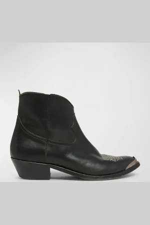 Golden Goose Young Leather Zip Cowboy Ankle Boots