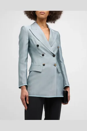 Giorgio Armani Textured Viscose Double-Breasted Blazer