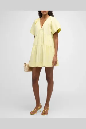 A.L.C. Camila Short-Oversized Sleeve Tiered Mini Dress