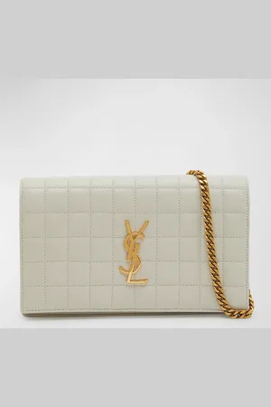 Saint Laurent Cassandre YSL Wallet on Chain in Quilted Smooth Leather