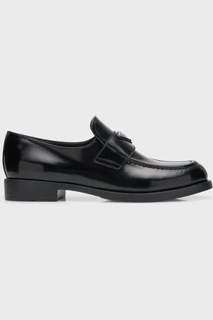 Prada Leather Slip-On Flat Loafers