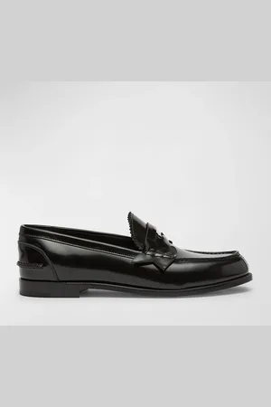 Christian Louboutin Donna Calfskin Red Sole Penny Loafers