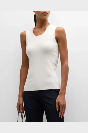 Joseph Scoop-Neck Stretch Silk Tank