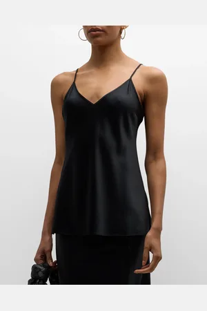 Joseph Clea Sleeveless V-Neck Silk Satin Top