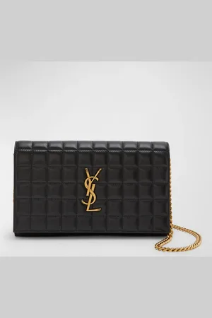 Saint Laurent Cassandre YSL Wallet on Chain in Quilted Smooth Leather