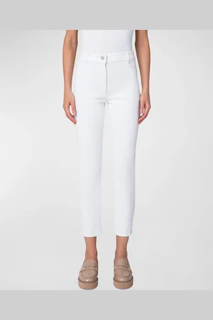 AKRIS Maru Slim-Leg Ankle Stretch Denim Pants